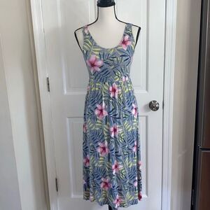 SO tropical print tank midi dress